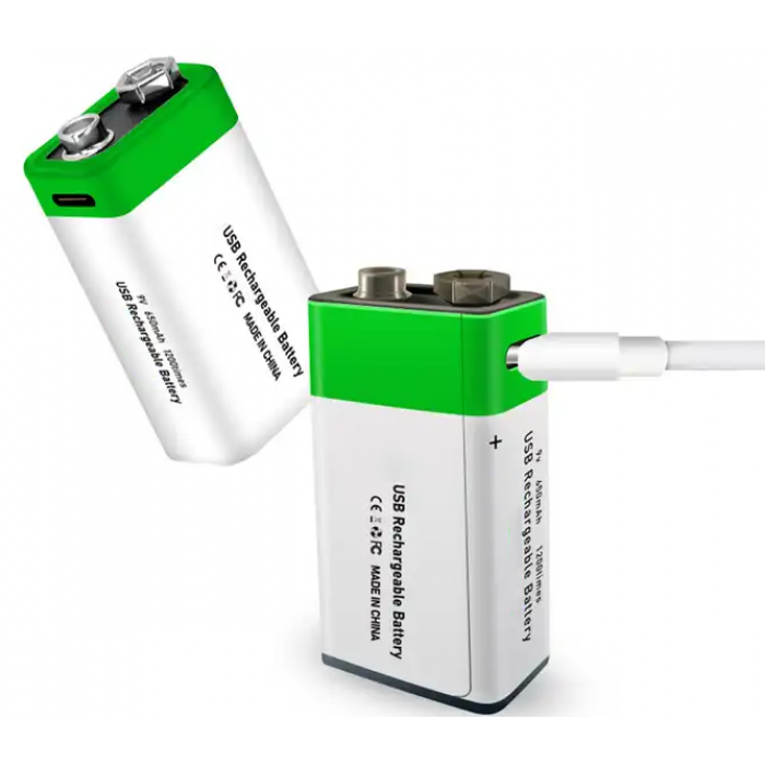 9V USB Lithium Ion Battery