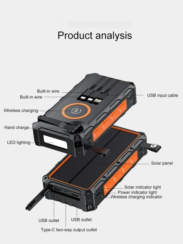 Hand crank wireless solar power bank spb hc536 Hand crank wireless solar power bank spb hc536