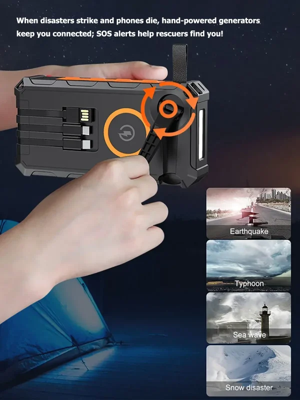 Hand crank wireless solar power bank spb hc536 Hand crank wireless solar power bank spb hc536