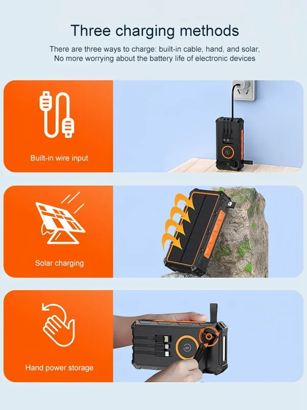 Hand crank wireless solar power bank spb hc536 Hand crank wireless solar power bank spb hc536